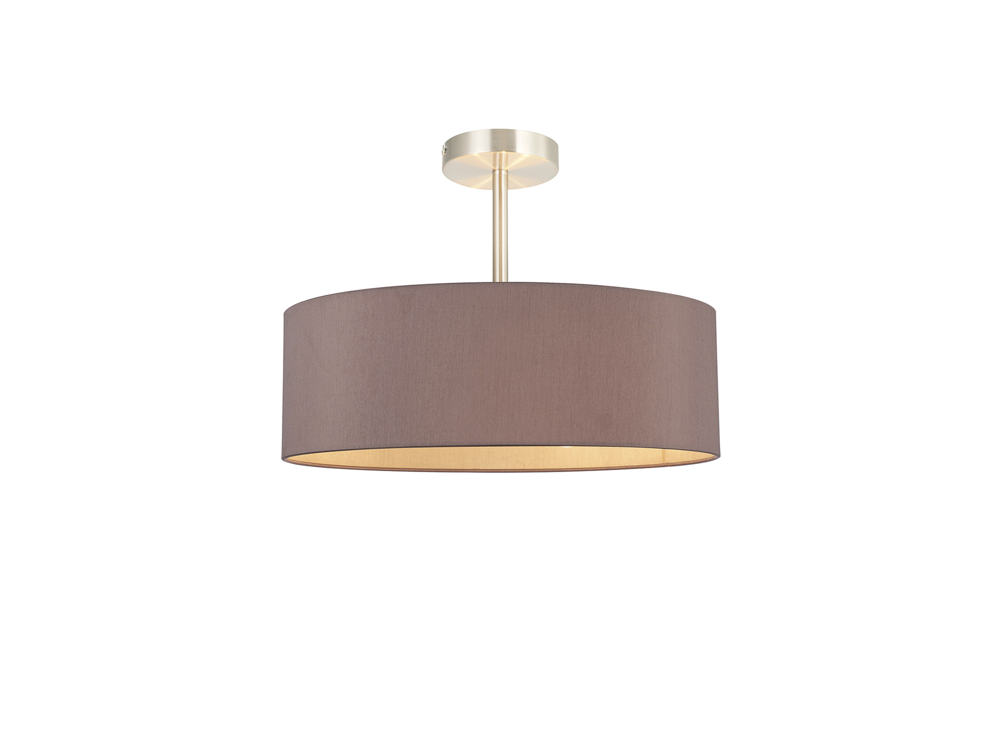 DK0754  Baymont 45cm Semi Flush 5 Light Satin Nickel, Taupe